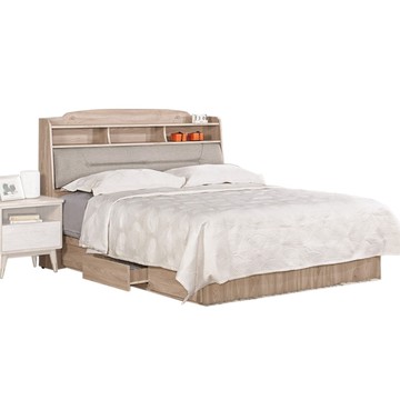 【H&D東稻家居】5尺被櫥雙人床組(床頭箱+抽屜床底)(TCM-06776)