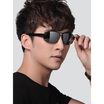 愛視杰近視太陽鏡男士方框雙梁眼鏡近視墨鏡帶有度數的開車駕駛