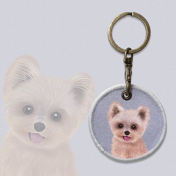 Q毛 鑰匙圈 布章鑰匙圈 約克夏 悠遊卡 悠遊卡鑰匙圈 狗狗鑰匙圈