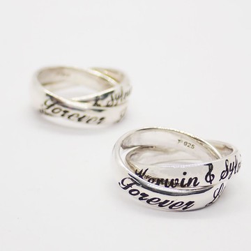 【客製化商品】純銀戒指—無解雙環純銀戒指  純銀925手作飾品