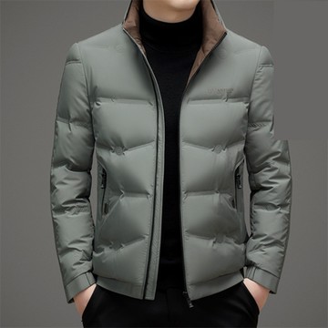 [巴黎精品] 真羽絨90%白鴨絨羽絨外套羽絨衣夾克-保暖麵包服蓬鬆立領男外套3色a1is148