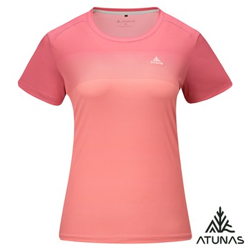【ATUNAS 歐都納】女循環酷涼節能抑菌短袖T恤A1TS2605WC胭脂紅