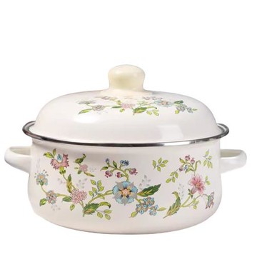 加厚-三件套琺瑯搪瓷鍋雙耳湯鍋煮燉鍋泡面碗小火鍋豬油碗