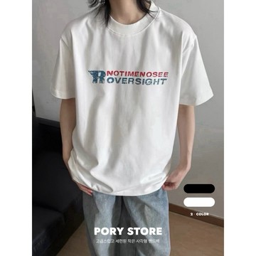 【PORY STORE】獨家！韓系街頭印花短t 純棉 舒適面料 實拍 韓系 百搭 男女 寬鬆 休閒 短袖 上衣 短袖T恤
