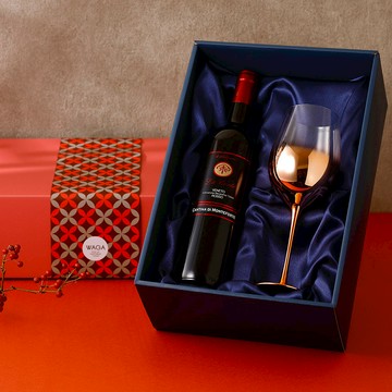 WAGA 典藏禮盒｜紅酒＆漸層鍍金高腳杯｜二件組｜如需購買請洽私訊專人