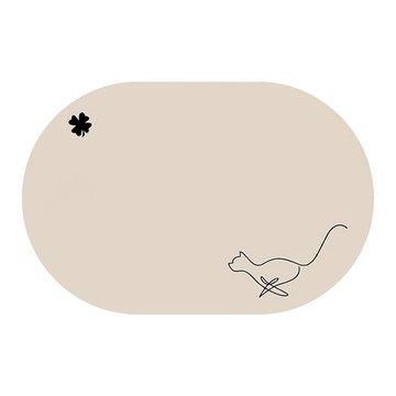 葉子小舖 珪藻泥地墊 橢圓  1個  幸運草貓  60 x 40cm