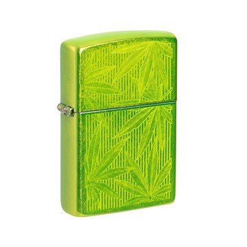 Zippo 【官方授權店】Iced Cannabis Design 冰霜大麻葉防風打火機 出貨方式＊