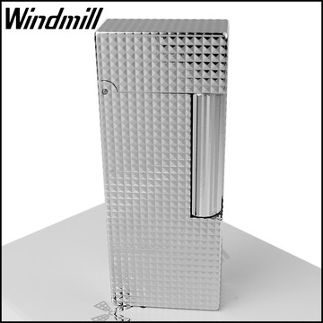 ☆福星屋☆【Windmill】FOX系列-火石式燃油打火機(鍍鉻金字塔格紋款) NO.FOX-0006