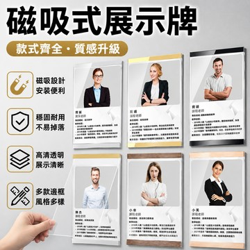 現貨免運🔥次日達 免打孔 壓克力相框 磁吸海報框 裱框 海報框畫框 證書框 教師簡介框 磁吸相框 電梯廣告框 展示框