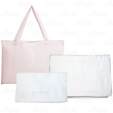 【VT薇拉寶盒】 CLARINS 克蘭詩 浴巾+收納袋