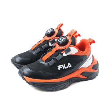 FILA 運動鞋 戶外越野鞋 旋轉鞋扣 大童 童鞋 黑/橘 3-X803Z-061 no322