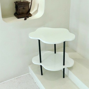 北歐ins木質云朵茶幾實木雙層小戶型異形沙發邊幾簡約客廳小木桌