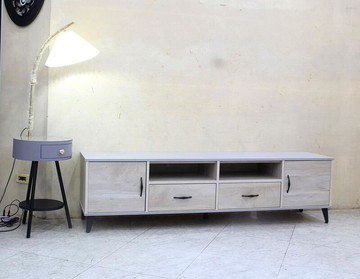 【歐風別館】曼特寧灰梧桐+清水模色六尺電視櫃【基隆至台中免運費】