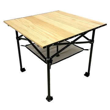 JG Outdoor 實木折疊方桌 T2 小方形款 原木板金屬骨架  淺木色  展開63.5 x 61 x 54~74cm