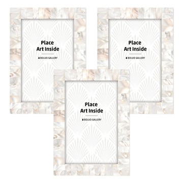 單層珍珠貝殼相框  6吋  多色  3個