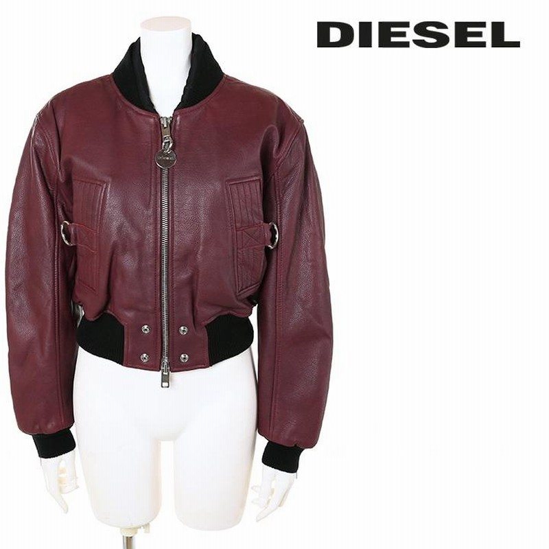 ディーゼル DIESEL レザーボンバージャケット レディース 牛革 本革