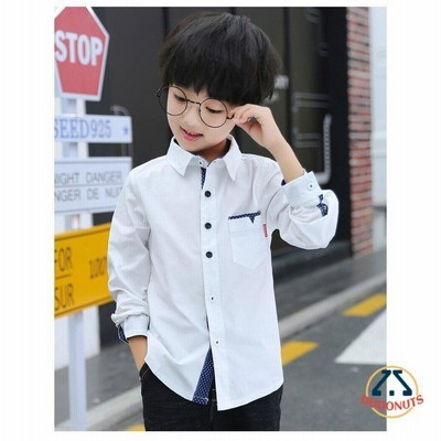 キッズシャツ 男の子 ワイシャツ スーツシャツ Yシャツ 子供服 長袖 披露宴