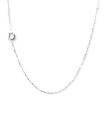 14k White Gold Mini Letter Necklace
