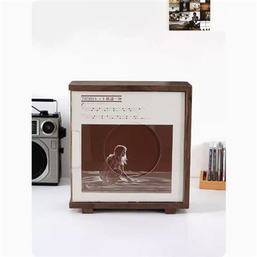 開發票 CD/DVD整理櫃 黑膠LP唱片收藏箱收納架CD架12寸黑膠唱片存放架懷舊亞克力CD架S065公司貨快速出貨