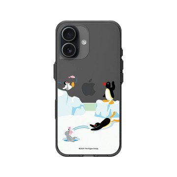 iPhone 17 Clear (相機按鈕) 酷墨灰 - Pingu 企鵝家族 - 魚的接力賽