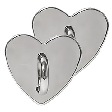 Tamsaa 手機裝飾愛心鑰匙圈環 凝膠黏貼 銀色  2個