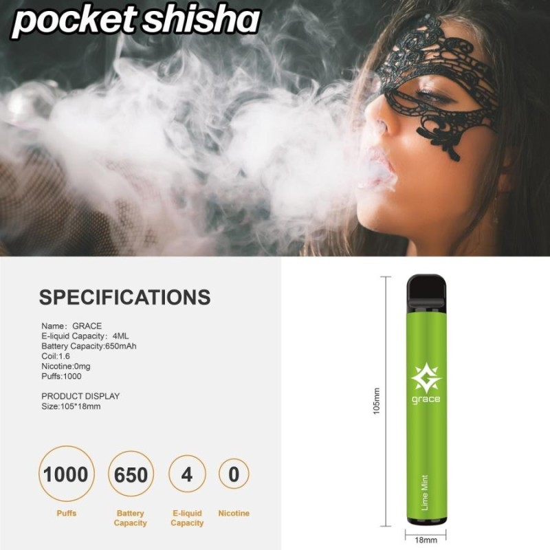 電子タバコ シーシャ 1000回吸引 ニコチン0 電子VAPE 水蒸気タバコ