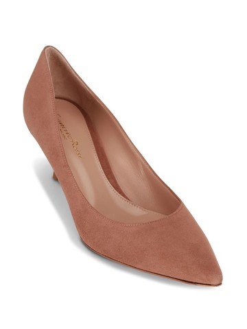 Gianvito Rossi - pointed-toe suede pumps - women - Leather/Leather/Suede - 37.5 - Neutrals