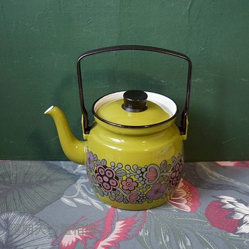 芬蘭 Finel 墨綠鑄鐵珐瑯壺 設計師 Kaj Franck