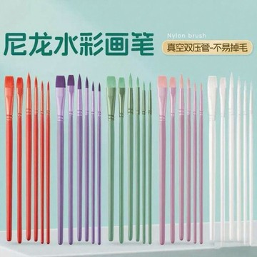 🥇隔日達出💎數字油畫diy填色繪畫全套尖圓平頭尼龍毛筆一整套石膏刷子毛刷