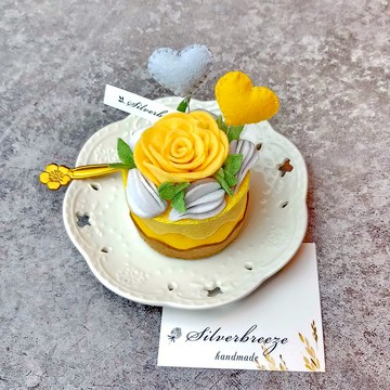 手縫仿真蛋糕 玫瑰香芒不織布蛋糕 手工蛋糕 甜點 Cake-007