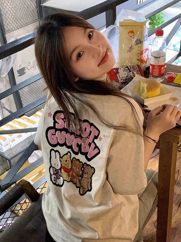 免運 夏天韓風女裝 100%純棉 寬鬆上衣 短袖t恤女 oversize 大碼短袖上衣 shirt 女生衣服 2440