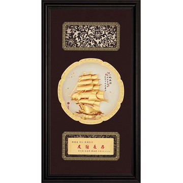 開運陶源 雅鑑鑫品 【圓滿獎牌/匾額系列】8款可選 純金金箔畫 27x50cm