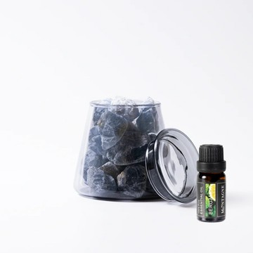 【Montagne】藍水晶｜富士山晶礦杯鍍色款（贈杯蓋）｜佛手柑10ml _廠商直送
