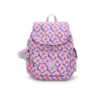 『猴子包』小花拉鍊掀蓋後背包-CITY PACK S