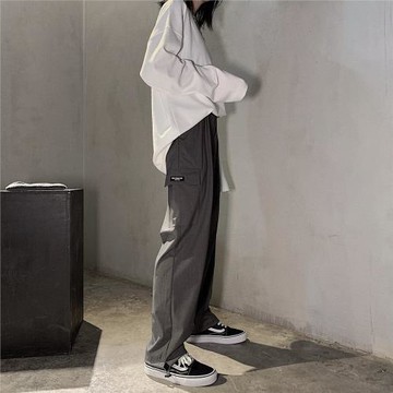 DYXY2新款西裝設計寬松百搭舒適顯瘦港風chic直筒束腳休閑褲男女