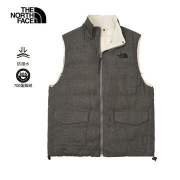 UE男女款灰色DWR防潑水羽絨背心｜8E6KRHI