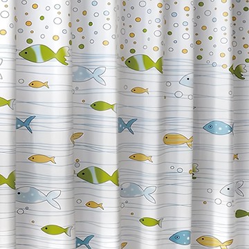 時尚防水浴簾  180 x 180cm  小魚  1個