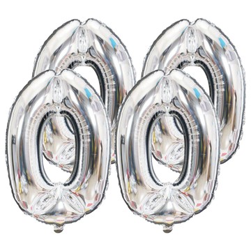 生活King 數字氣球/錫箔氣球/氣球佈置-32吋 銀色  4個