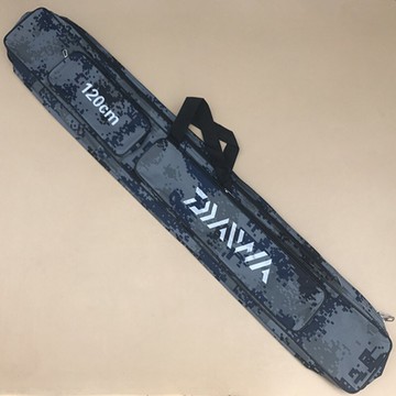 120cm長雙層釣竿包 迷彩帆布背帶式漁具包 雙拉鏈頭釣魚竿子拎包