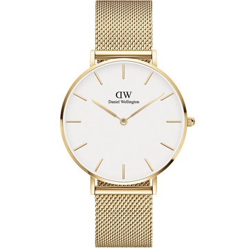 Daniel Wellington DW Petite Evergold 經典極簡美學米蘭帶女錶-32mm/金框 DW00100348