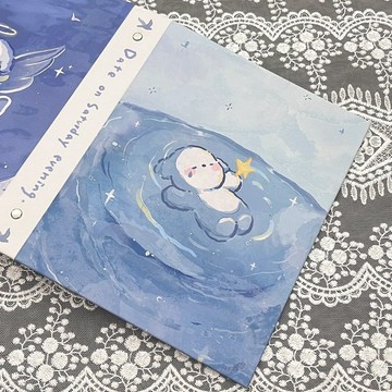 【✨臺灣齣貨✨免運】✨🌈 小紅書衕款海浪小狗卡冊A5活頁四宮格超硬絶美外殻追星小卡收納冊動漫週邊卡通可愛收藏卡冊大容量