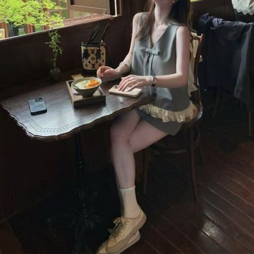 2025夏季新款高級感兩件套套裝背心連衣裙今年流行的漂亮裙小個子鑫弘-素時衣櫥