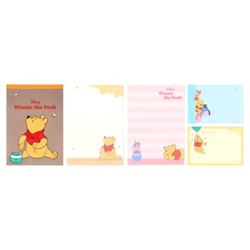 sun-star 經典角色B7便條紙 小熊維尼 PET塑膠 紙 內頁4種樣式各25張  100張  1本