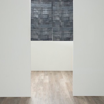 艾禮思緹花短門簾90x90cm 幾何藍染藍