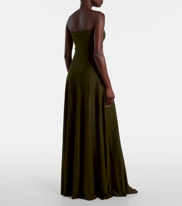 Alaïa Linen-blend bustier dress