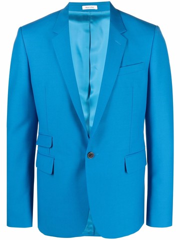 Alexander McQueen - single-breasted tailored blazer - men - Viscose/Cotton/Wool - 46 - Blue