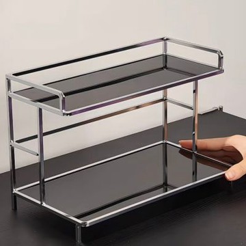 桌面置物架水杯架 28*15*18.5cm 洗漱台化妝品玄關收納 臥室收納架子