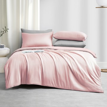 J-bedtime 床寢時光 萊賽爾天柔絲純色雙人被套 P7669M  210 x 180cm  質感藕