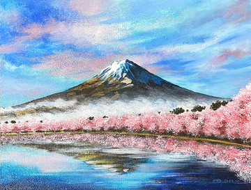 富士仙境/壓克力畫/畫布板(5F 27 x 35 CM)