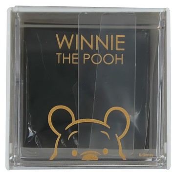 Disney 迪士尼 金典維尼可黏貼收納盒 附便條紙 8.5 x 8.5 x 4.5cm  大臉維尼 黑色  1個